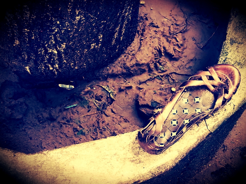 My shoe. Its pair was lost in the flood.