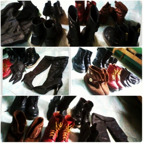 My BOOTS collection! I threw out 4 pairs already because of the flood ><